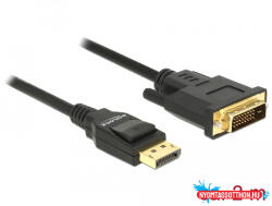 Delock Kábel Displayport 1.2 dugó > DVI 24+1 dugó passzív 2 m fekete (MD_85313)