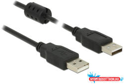 Delock USB 2.0-s kábel A-típusú csatlakozódugóval > USB 2.0-s, A-típusú csatlakozódugóval, 0, 5 m, fe (MD_84888)