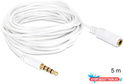 Delock audio sztereo Jack 3.5 mm apa / anya IPho 4 pin kábel, 5 m (MD_84484)