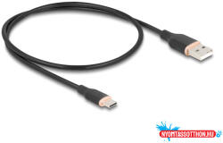 Delock USB 2.0 kábel USB A-típusú dugó - USB Type-C dugó 0, 5 m fekete Szilikon (MD_81225)