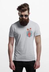 D&B Férfi/Unisex Póló PO00015 Heart Pocket Szürke-Méret S (PO00015HeartPocketGrayS)