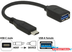 Delock adapter 10 Gbps (USB 3.1 Gen 2) USB Type-C apa > USB Type-A anya koaxiális fekete Prémium (MD_65684)