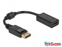 Delock Adapter DisplayPort 1.1-dugós csatlakozó -HDMI-csatlakozóhüvely passzív fekete (MD_61011)