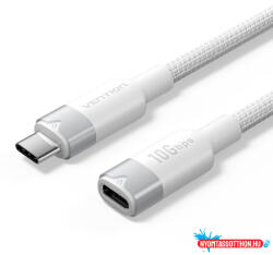 Vention USB-C 3.2/M -> USB-C 3.2/F, 1m, (hosszabbító, fehér, Gen2, 10Gbps), kábel (TRFWF) - nyomtassotthon