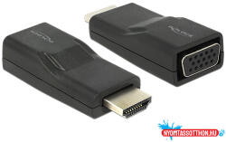 Delock Adapter HDMI-dugós csatlakozó > VGA-csatlakozóhüvely fekete (MD_65655)