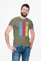 D&B Férfi/Unisex Póló ST00206 Cat Katonai zöld-Méret L (ST00206CatMilitaryGreenL)