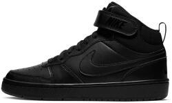 Nike Nike, Court Borough Mid 2 logós bőr- és textilsneaker, Fekete, 38.5 EU (CD7782-001-6Y)