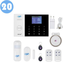 PNI SafeHouse HS600 Wifi GSM 4G vezeték nélküli riasztórendszer, 90 vezeték nélküli és 3 vezetékes zónát támogat, Tuya Smart alkalmazással kompatibilis, SMS, hanghívás, telefonos értesítések