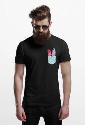 D&B Férfi/Unisex Póló PO00017 Ice Cream Pocket Fekete-Méret S (PO00017IceCreamPocketBlackS)