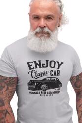 D&B Férfi/Unisex Póló ST00044 Classic Car Szürke-Méret S