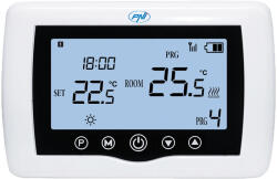  Okos termosztát PNI CT410 PRO hiszterézis ±0.1°C vezeték nélküli, WiFi-vel, 2 zónás internetes vezérléssel, fűtőkazánokhoz, szivattyúkhoz, elektromos szelepekhez, TuyaSmart APP - Doboz 27 db