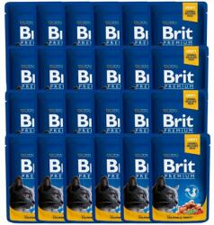 Brit Premium Cat Adult Mix ízek 48x100 g lazac és pisztráng, marha és borsó macskák számára készült tasakok