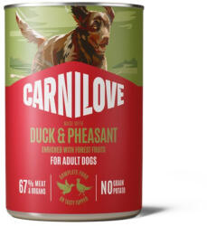 CARNILOVE 12x400g Carnilove Dog Paté kacsa & fácán nedves kutyatáp