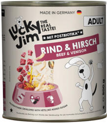  Lucky Jim 24x800g Lucky Jim Adult, marha & szarvas, gazdaságos csomag, nedves kutyaeledel