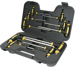 Strend Pro Imbuszkulcs készlet, Strend Pro YF70019, fekete/sárga, 10 részes, gömbfejes, T-markolat, 2 - 12 mm, hordtáskában (TC2310311)