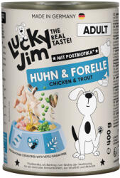  Lucky Jim 6x400g Lucky Jim Adult Csirke & pisztráng nedves kutyatáp