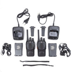  Doboz 30 db PNI PMR R40 PRO hordozható rádióállomással 0.5W, 16 programozható csatorna, 16 PMR és 50 CTCSS hang és 104 DCS, ASQ, TOT, monitor, programozható, 1200mAh akkumulátorok, töltők és fülhallga