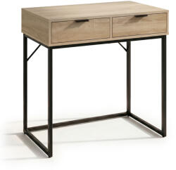 AKORD Furniture Factory AKORD ELANO Loft Konzolasztal 2 Fiókkal 80 cm Sonoma Tölgy Fekete Lábakkal (AKO-KONELANOSONCZA)
