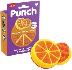 Vileda Súrolószivacs, extra erős, VILEDA "Punch Dual Action Scrub", narancs (KHTV104)