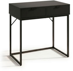 AKORD Furniture Factory AKORD ELANO Loft Konzolasztal 2 Fiókkal 80 cm Fekete Fém Lábakkal (AKO-KONELANOCZACZA)