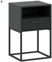 INTERMEBLE Éjjeliszekrény Fiókkal Sötétszürke Színben CADRO NR5 40 cm PUSH