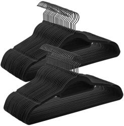 SONGMICS bársony ruhavállfa 50 db-os szett csúszásmentes felülettel fekete (EUZ-CRF021B02)