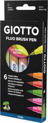 GIOTTO Fluo Brush Pen Set de markere Mix 6 Bucăți (F427200)