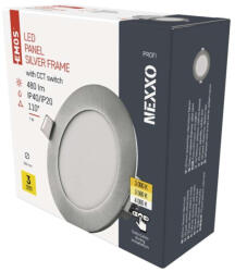 EMOS ZD1223 LED süllyesztett lámpatest NEXXO, kerek, ezüst, 7W, CCT (1540130670)