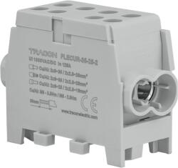 Tracon Electric Tracon FLECUR-35-25-2 Főáramköri leágazó kapocs, sínre, szürke, engedélyes 6-35mm2, max. 1000VAC/DC, max. 125A (FLECUR-35-25-2)