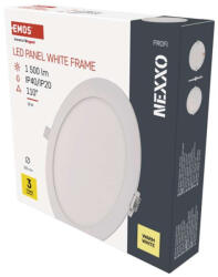 EMOS ZD1144 LED süllyesztett lámpatest NEXXO, kerek, fehér, 18W, meleg fehér (1540111813)