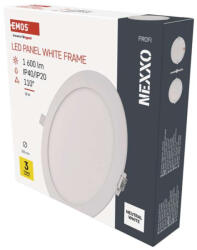 EMOS ZD1145 LED süllyesztett lámpatest NEXXO, kerek, fehér, 18W, természetes fehér (1540111823)