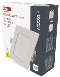 EMOS ZD2125 LED süllyesztett lámpatest NEXXO, négyzet, fehér, 7W, természetes fehér (1540210622)