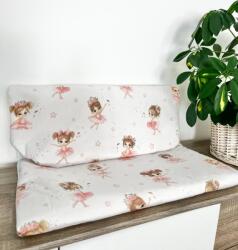  Pamut derékalj gumipántokkal, ovis fektetőre 130 x 56 cm - Fehér balerina