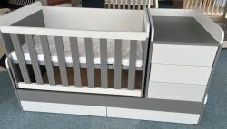  Reni Duo 4in1 ringatható kombi kiságy 120×70 cm ágyneműtartóval - Antracit/szürke ÖSSZESZERELVE, RAKTÁRON