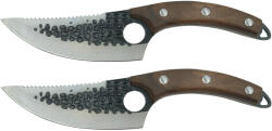 DEPOX Set doua cutite macelarie DEPOX®, lucrate manual, Shuryo Blade, 27.5 cm, maro, teaca piele naturala (2027)