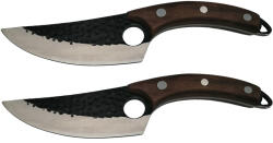 DEPOX Set doua cutite macelarie DEPOX®, lucrate manual, Cool Cook, 27.5 cm, maro, teaca inclusa (2003)