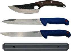 DEPOX Set macelarie DEPOX®, cutite bucatarie, injunghiat si suport magnetic, otel inoxidabil (2005)