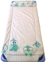  Türkiz bagoly mintás gumifüles töltött ovis lepedő - 55x130 cm