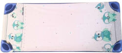  Kétrétegű pamutvászon gumifüles lepedő 58x130 cm / Türkiz bagoly mintás
