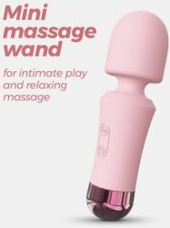  Mini Wand Vibrator Crushious Wanda, 10 Moduri Vibratii, Silicon, USB, Roz, 12.5 cm Vibrator