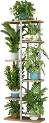 Mobikon Suport flori metal alb dtd sonoma stejar Ledor 36x23.5x106 cm (0000354718)