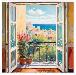 AdTrend Tablou decorativ oleografie pe panza Peisaj 40 x 40 cm (118835A)