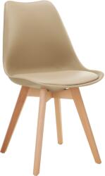 Mobikon Scaun plastic piele ecologica capucino fag Bali 48x53x82 cm (0000412953)