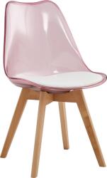 Mobikon Scaun acril roz piele ecologica lemn fag Bali 48x54x80 cm (0000395557)