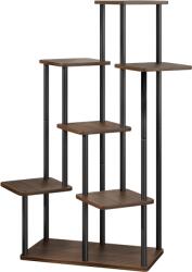 Mobikon Suport flori metal negru lemn rustic Adite 83, 5x58x106, 5 cm (0000394804)