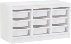 Mobikon Organizator cu cutii de depozitare MDF plastic alb Trimal 99x44x55 cm (0000402684) Raft