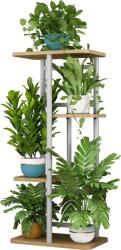Mobikon Suport flori metal alb dtd sonoma stejar Ledor 36x23.5x74 cm (0000354712)