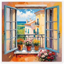 AdTrend Tablou decorativ oleografie pe panza Peisaj II 40 x 40 cm (118835B)
