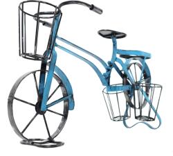 Mobikon Suport ghivece flori in forma de bicicleta metal negru albastru Albo 42x16x24 cm (0000285287)