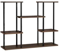 Mobikon Suport flori fier negru lemn maro Leder 80x24x65, 5 cm (0000400280)
